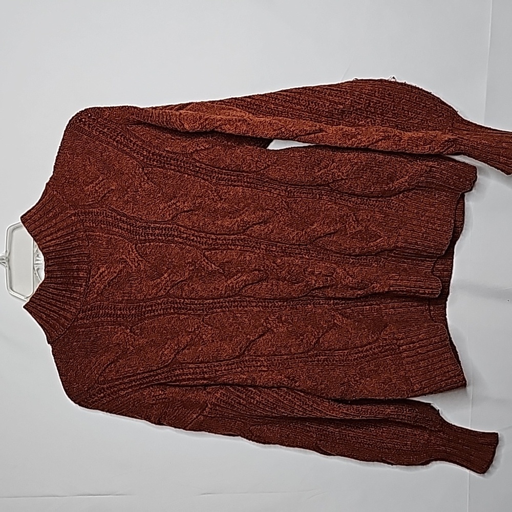 Cupcakes and Cashmere burnt orange fall pull over high neck knitted sweater sz S